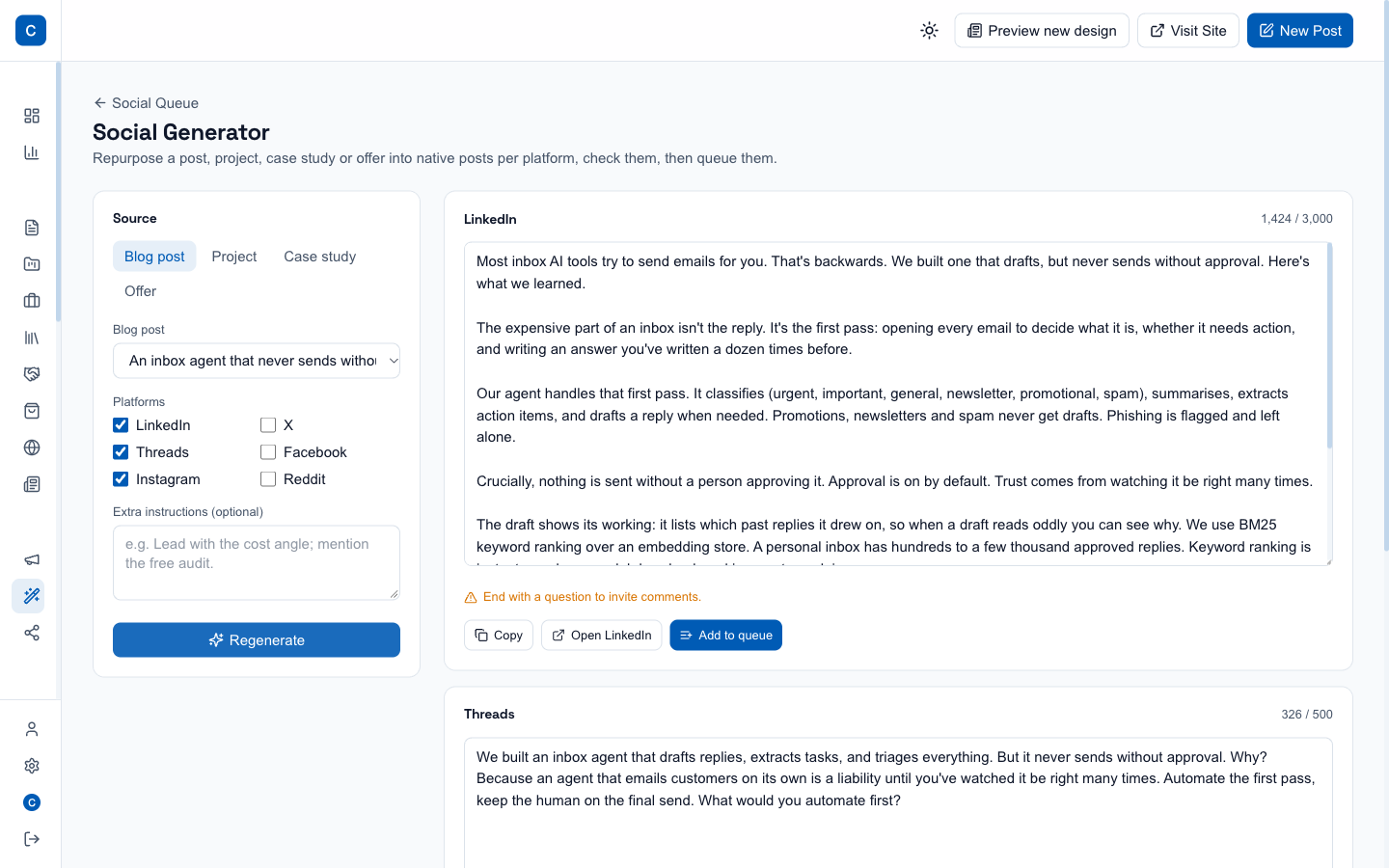 AI Content Automation Engine screenshot